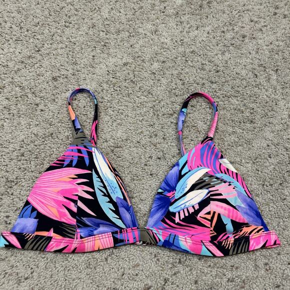 Hollister Size L Swimsuit 2-pc Swim Bikini SET Top & Bottoms ORANGE FLORAL F25 - Picture 3 of 10